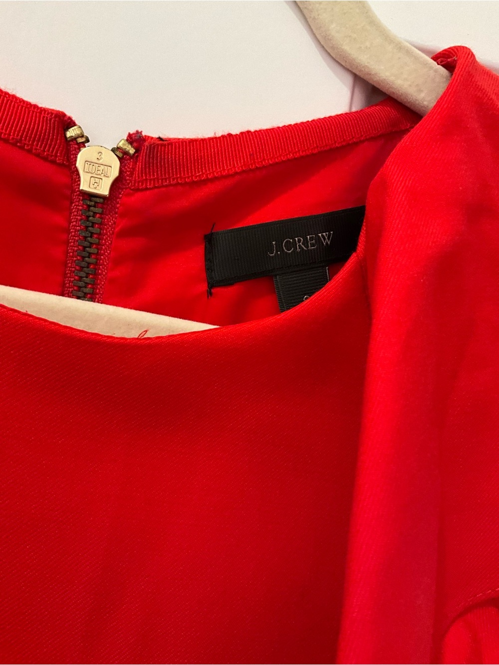 J. Crew Red Ruffle-Sleeve Midi Dress - Picture 2 of 3